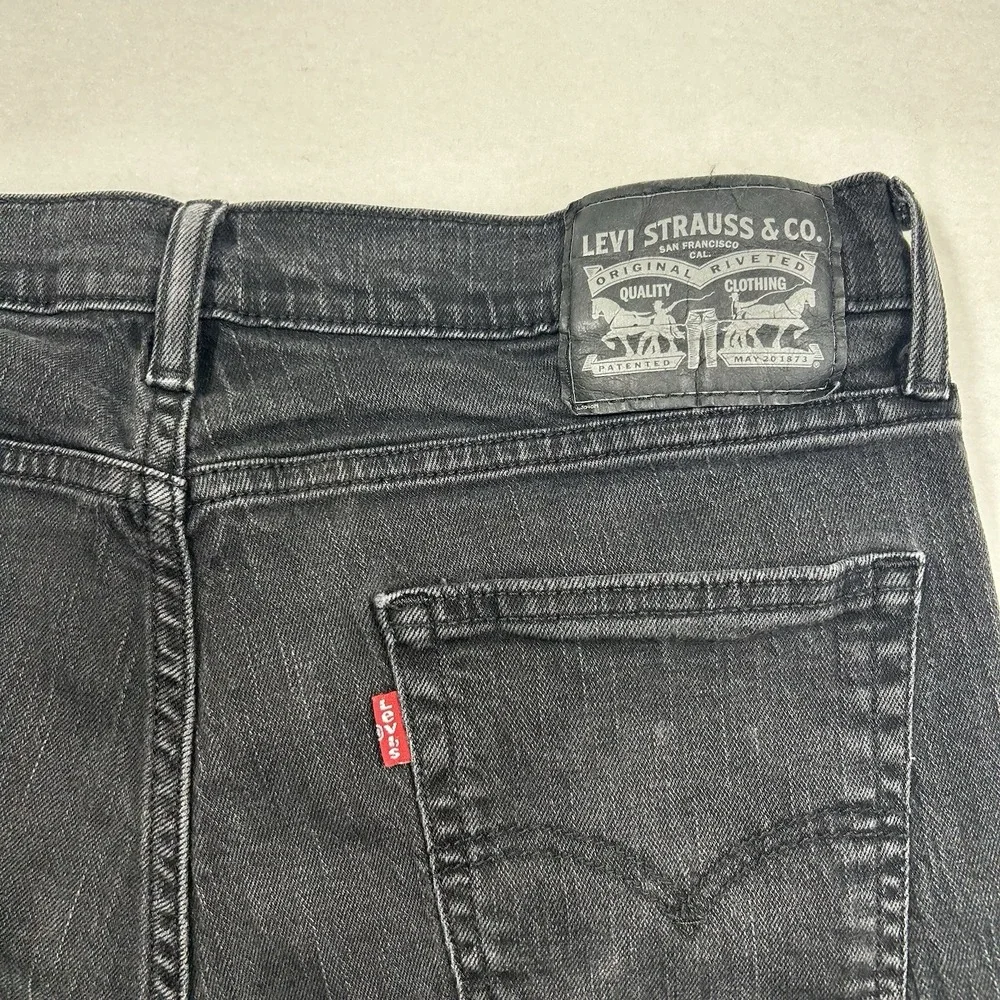 Levi's 514 Straight Fit Jeans Mens Fits 34x34 Black Denim Dark Wash Stretch